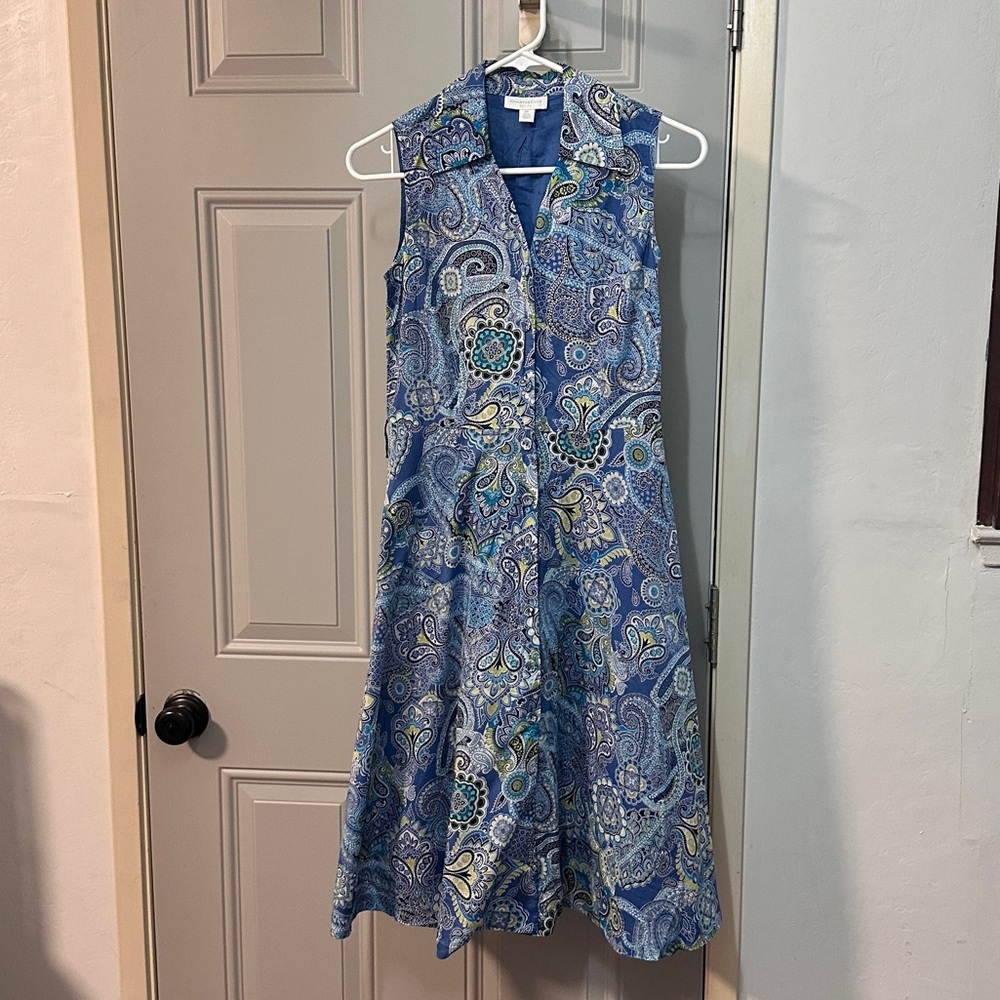 Charter Club Blue Paisley Midi Dress